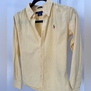 Ralph Lauren Slim Fit Yellow Oxford Shirt Sz 2 Button Down Women's